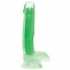 7 Inch Glow-in-the-dark Silicone Dildo With Balls - Green