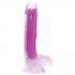 7 Inch Glow-in-the-dark Silicone Dildo With Balls - Purple