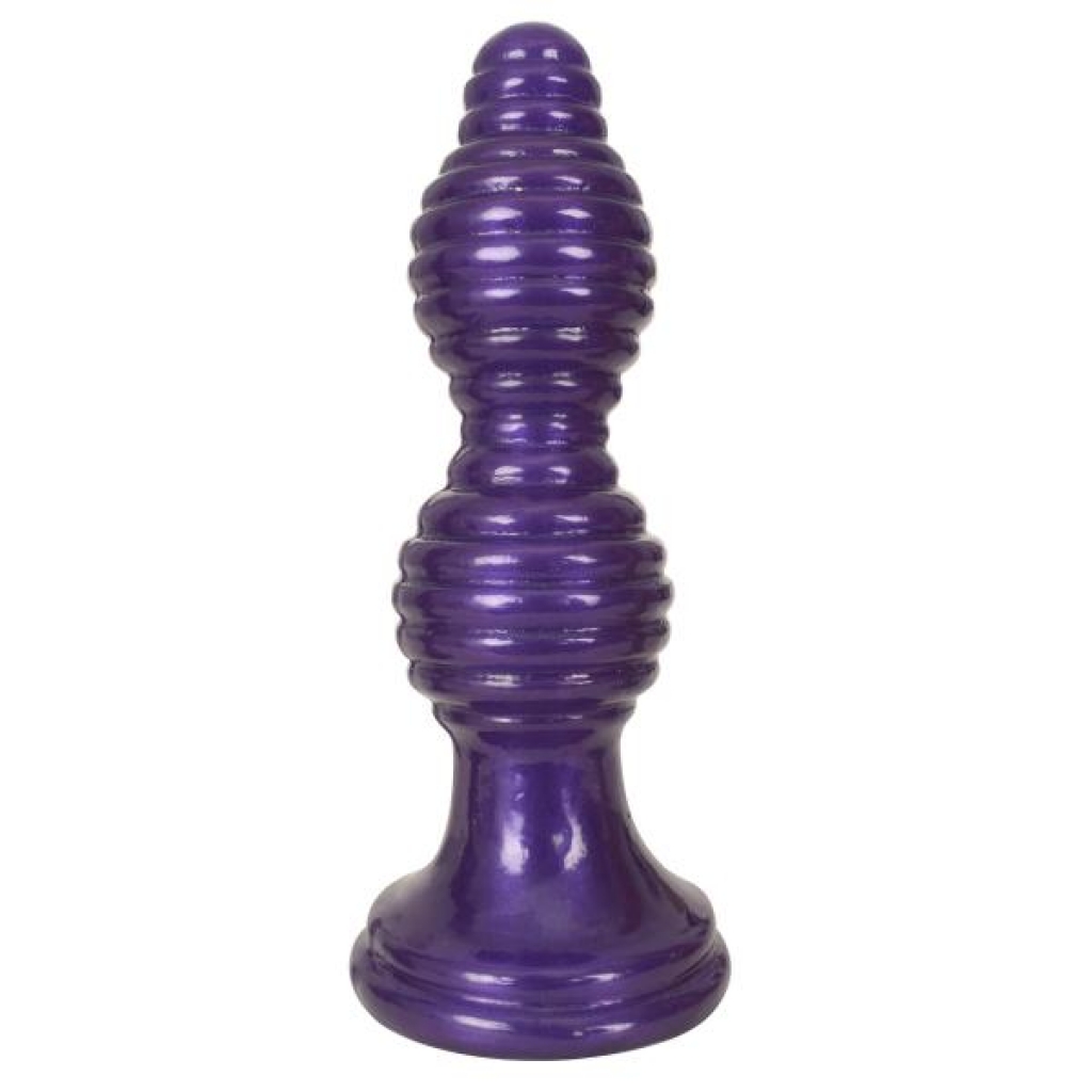 Royal Textured Ribbed Anal Plug in Purple