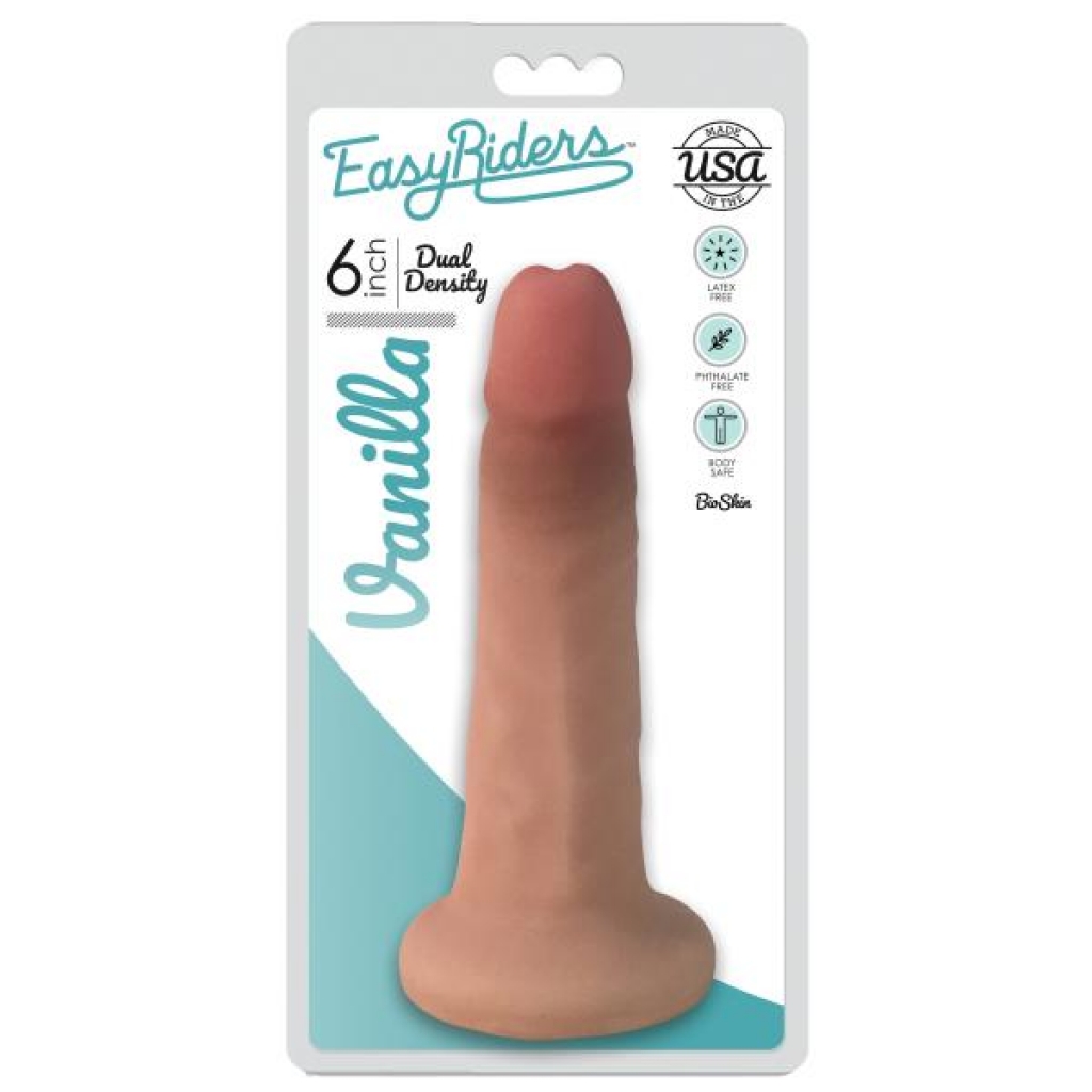 Easy Riders 6 Inch Dual Density Dildo - Flesh Tone