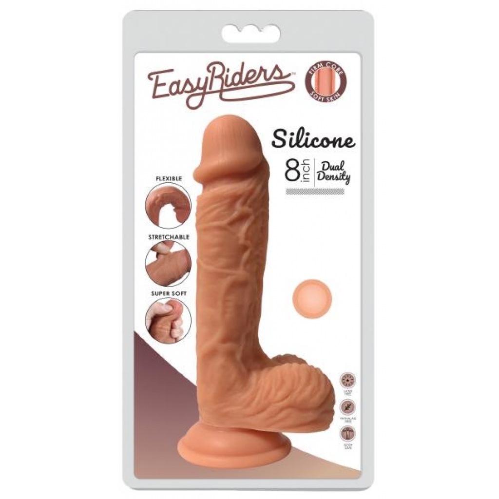 Easy Riders Dual Density Silicone Dildo - 8 Inch