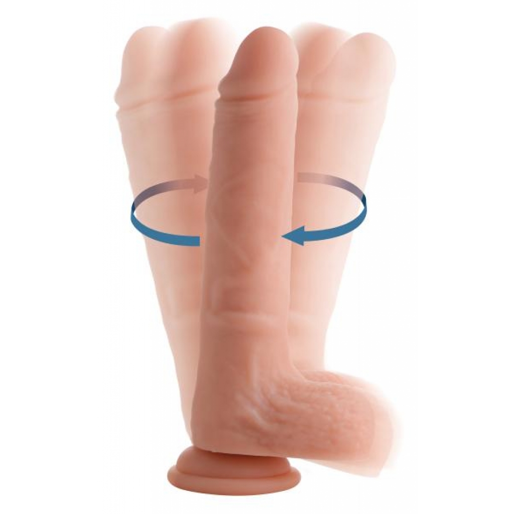 Vibrating and Rotating Remote Control Silicone Dildo - 8 Inch