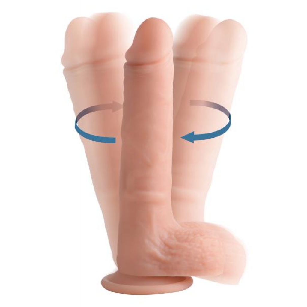 Vibrating and Rotating Remote Control Silicone Dildo - 9 Inch