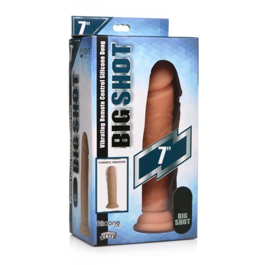 Big Shot Vibrating Remote Control Silicone Dildo - 7 Inch