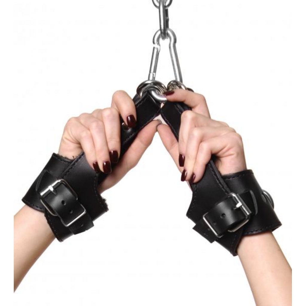 Strict Leather Fleece Lined Suspension Cuffs: Black