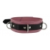 Deluxe Pink and Black Locking Leather Collar