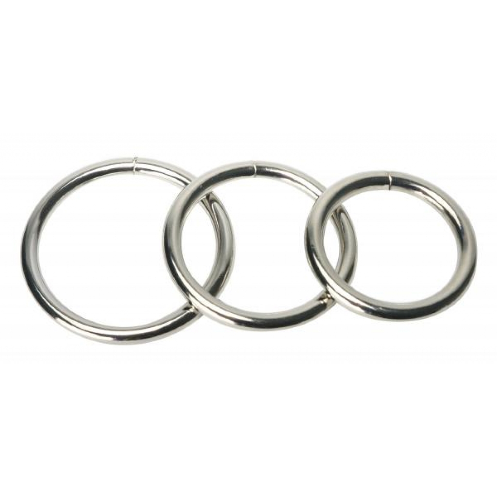 Trine Steel Cock Ring Collection - 3 Piece Set