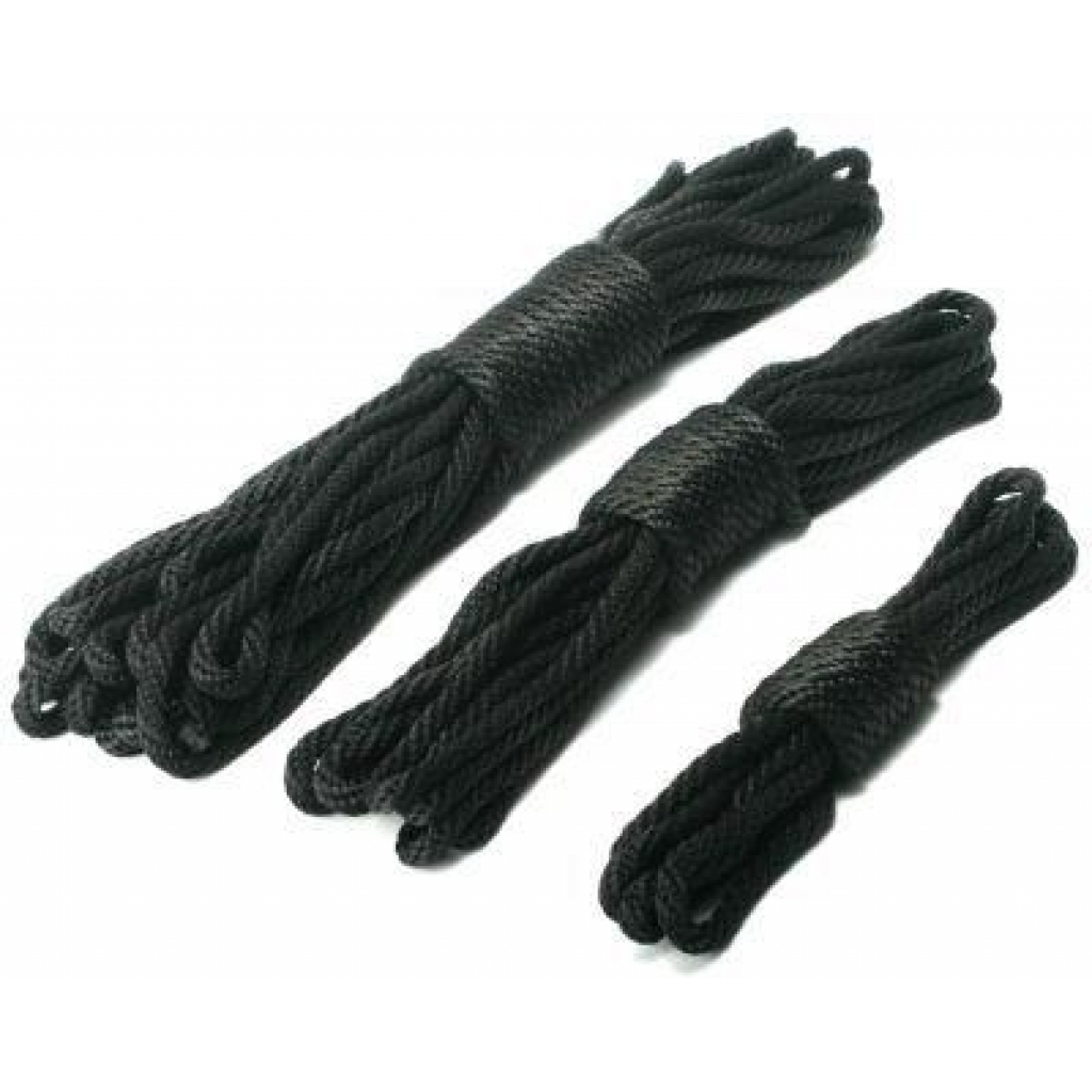 Premium Adjustable Black Nylon Bondage Rope - 25 Feet