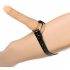 Thigh Or Boot Leather Strap On Dildo Harness - Black - Bulk