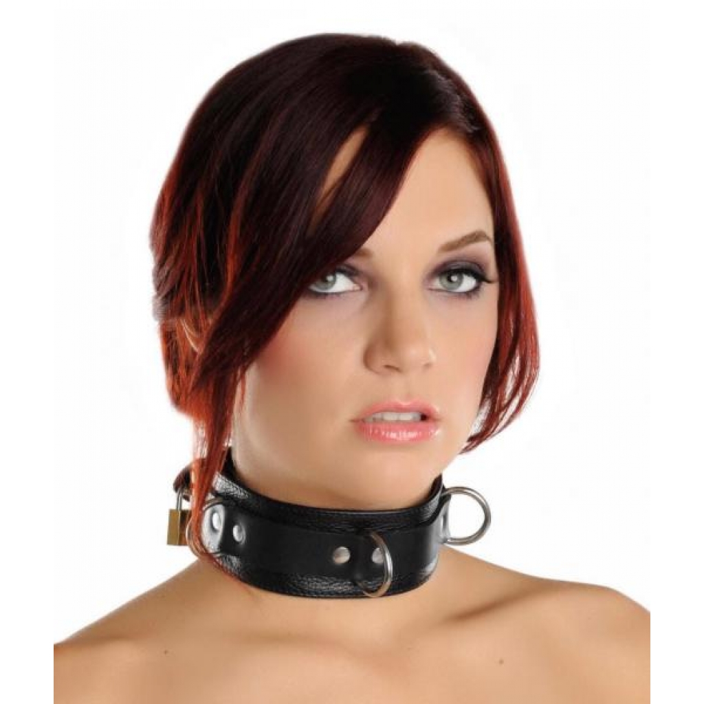 Strict Leather Deluxe Locking Collar Black - Comfort and Security