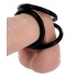 Easy Release Silicone Tri Cock Ball Ring Black