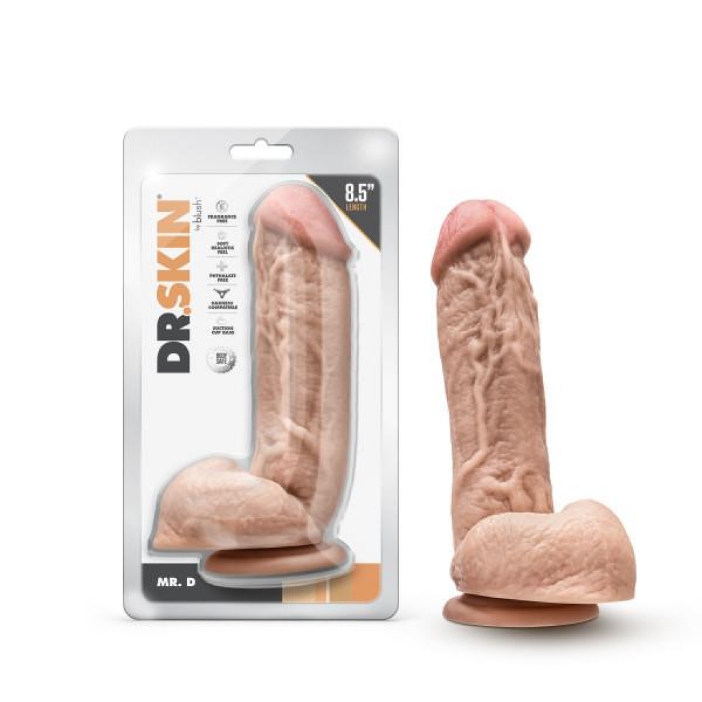 Dr. Skin Dr. D 8.5 In Dildo With Balls - Beige