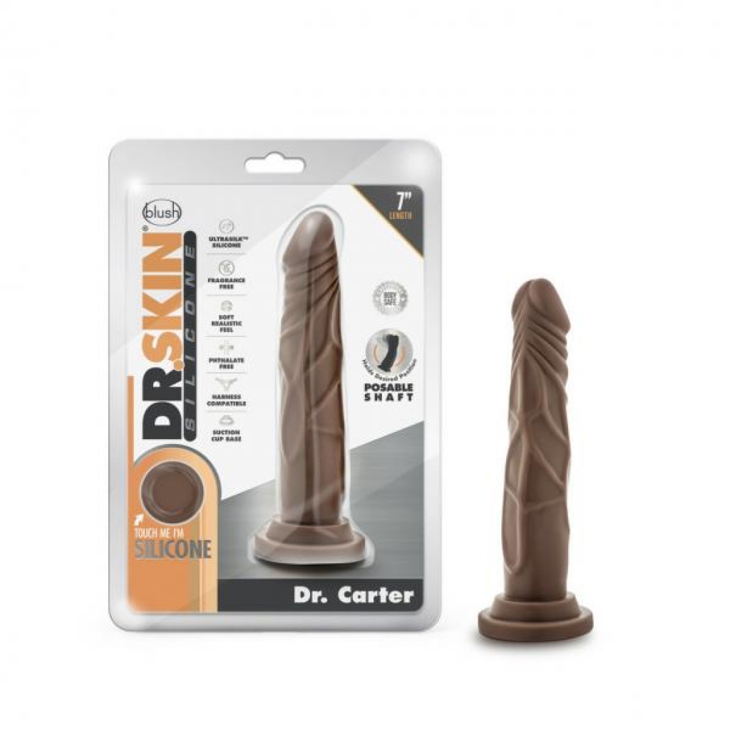 Dr. Skin Silicone Dr. Carter 7 In Chocolate - Realistic Pleasure