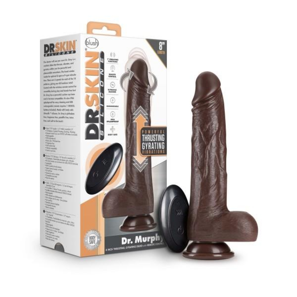 Dr. Skin: Dr. Murphy 8-Inch Thrusting Dildo - Chocolate