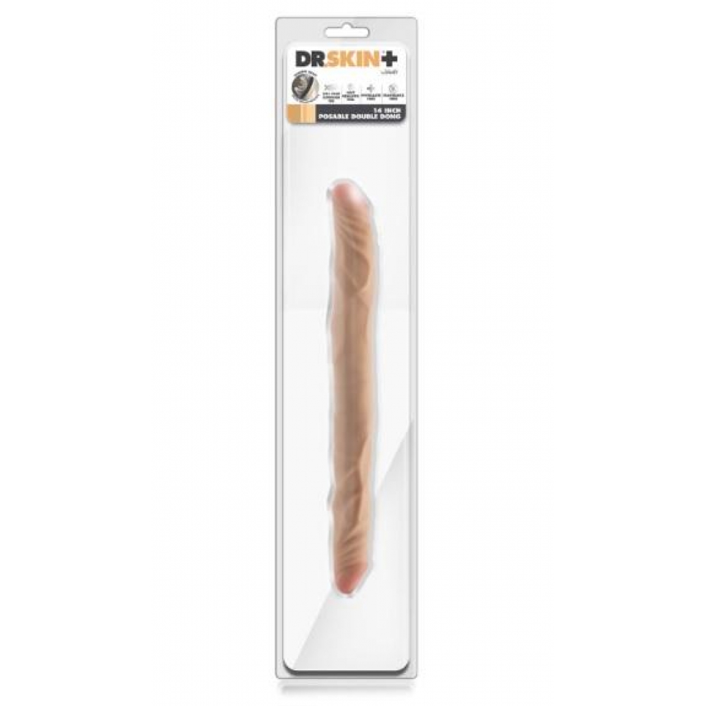 Dr Skin Plus - 14 Posable Double Dong in Beige