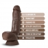 Dr. Skin Plus 8 Inch Thick Poseable Dildo with Squeezable Balls - Chocolate