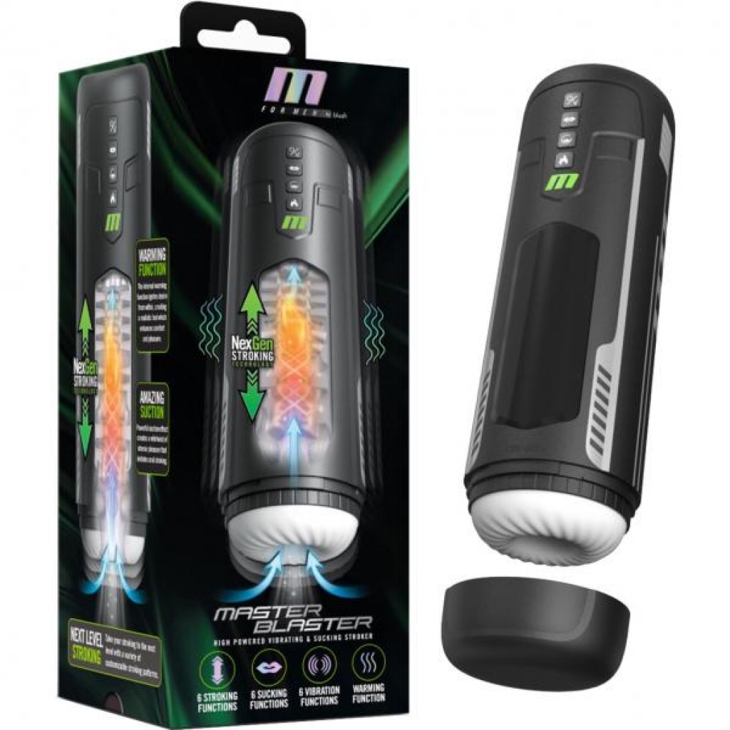 M For Men Master Blaster Electric Penis Stroker - Black