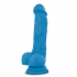 Neo 7.5 Inch Dual Density Cock with Balls - Neon Blue