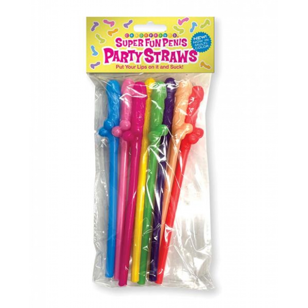 Playful Penis-Themed Multicolor Straws – Pack of 8