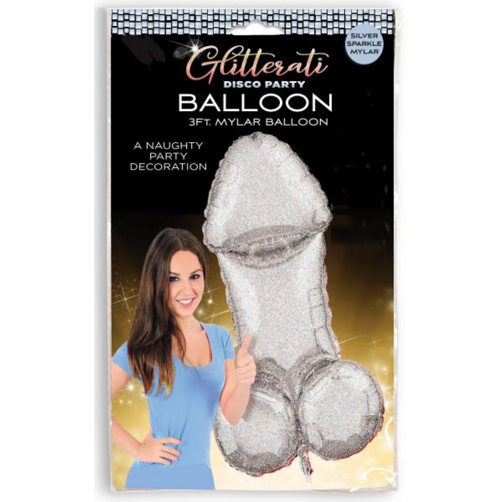 Glitterati Disco Penis Mylar Balloon - Party Essential