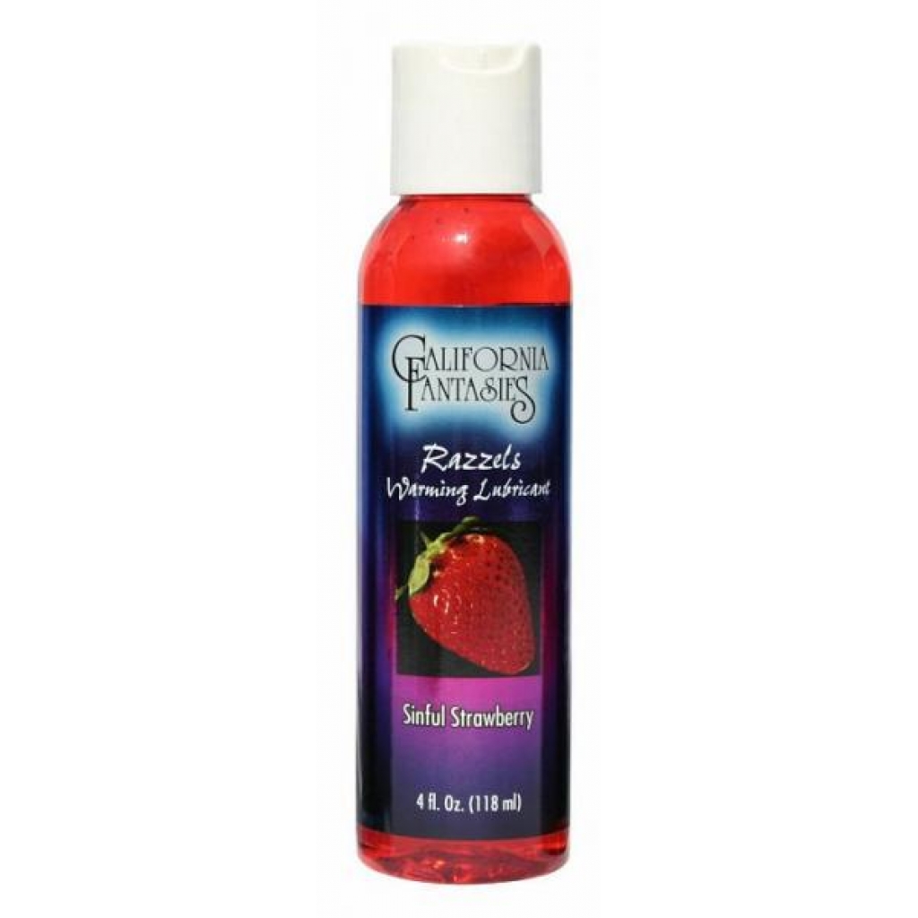 Razzels Strawberry Warming Lube 4 oz - Sensational Lubrication