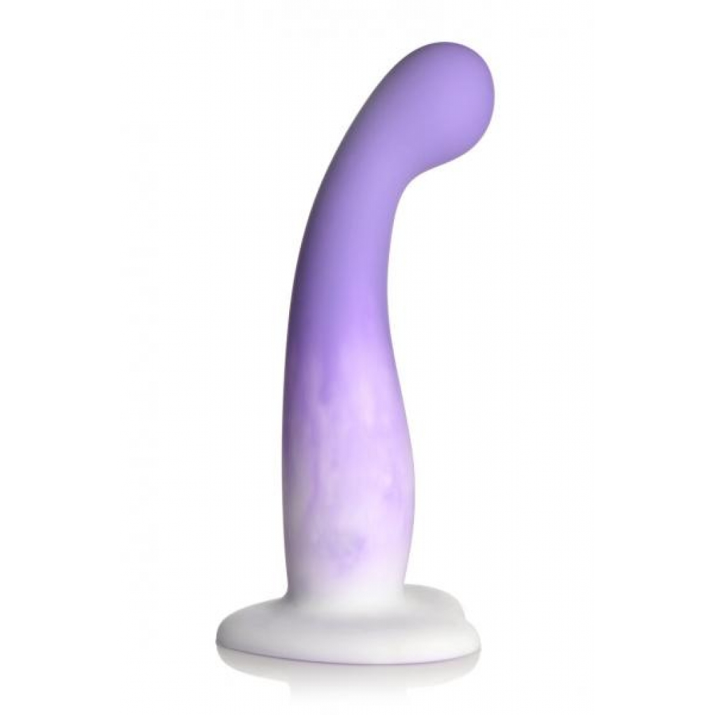 Simply Sweet Slim G-spot Silicone Dildo - Elegant Purple/White Design