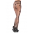 Fishnet Pantyhose with Side Rose Detail - Black