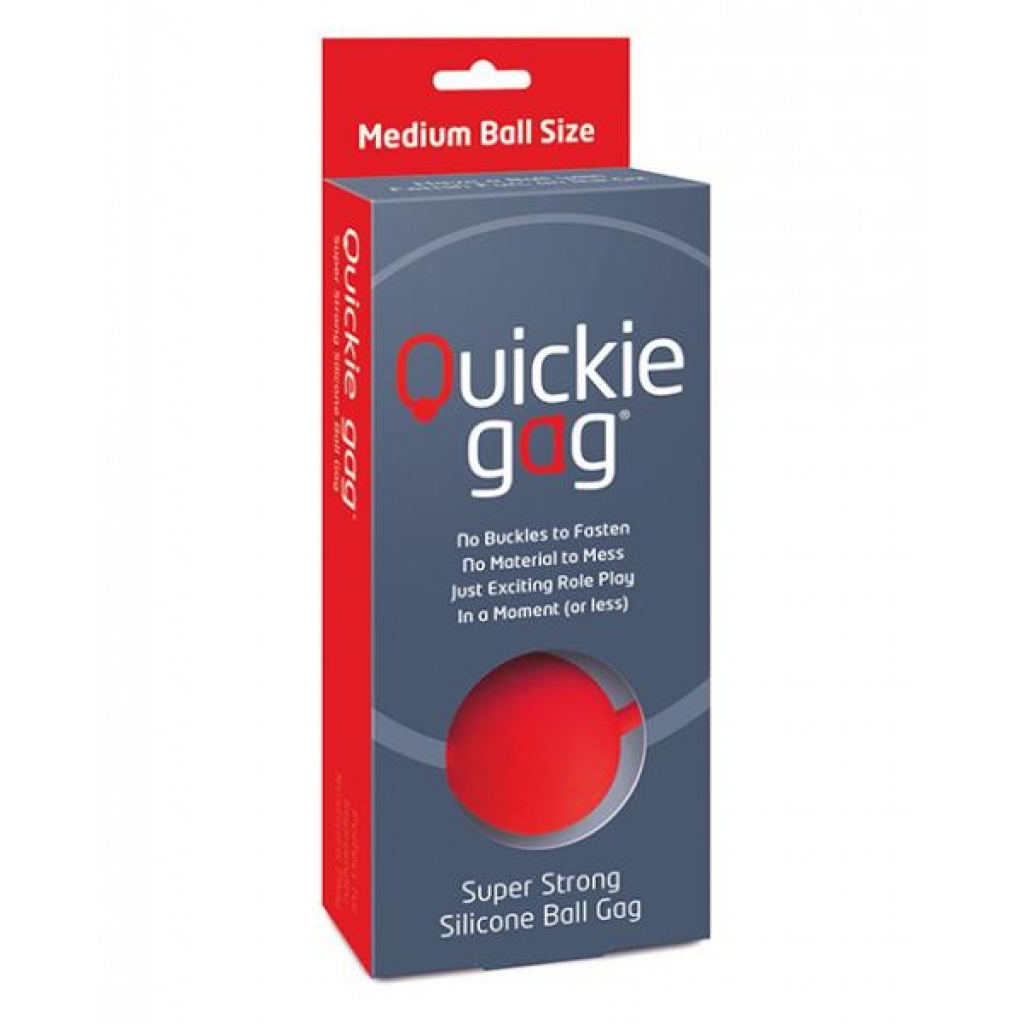 Quickie Medium Red Silicone Ball Gag - Harness Your Passion