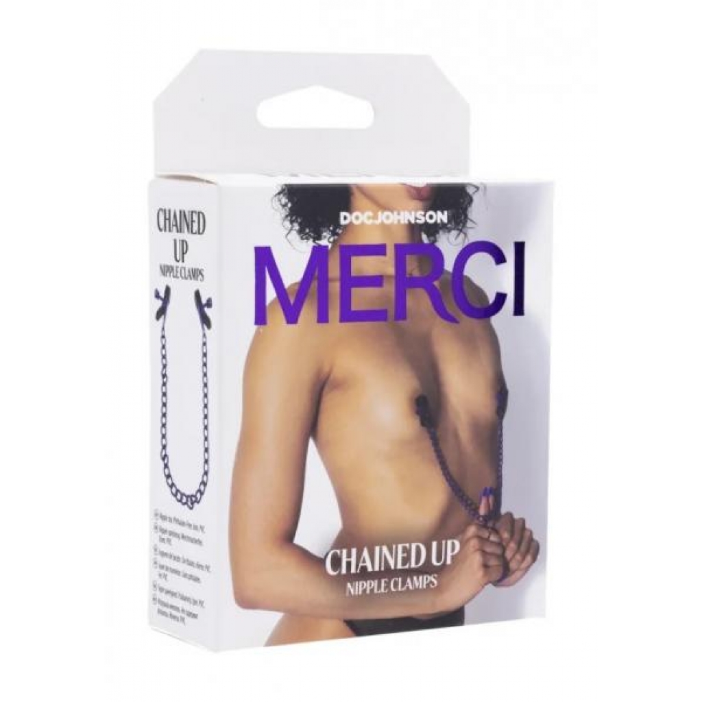 Merci Chained Up Nipple Clamps - Violet