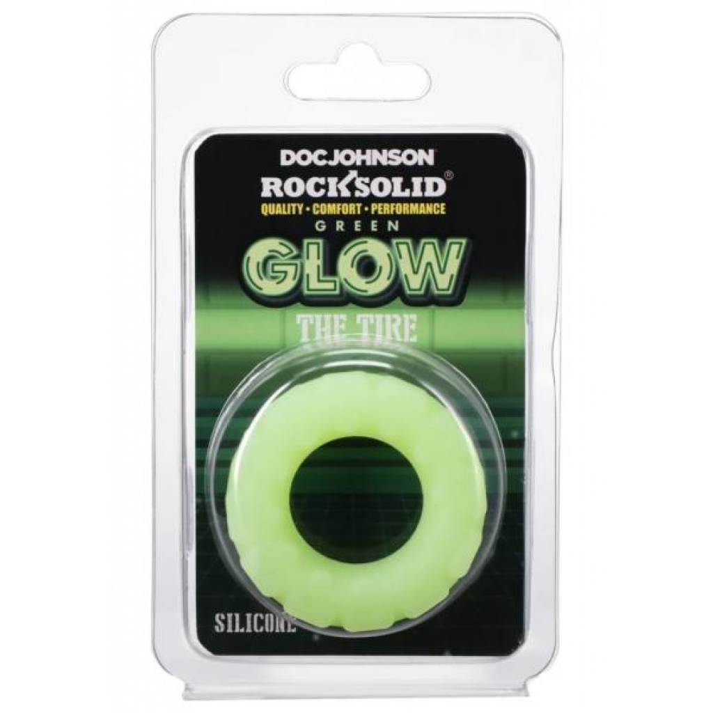 Rock Solid Tire Cock Ring - Green Glow