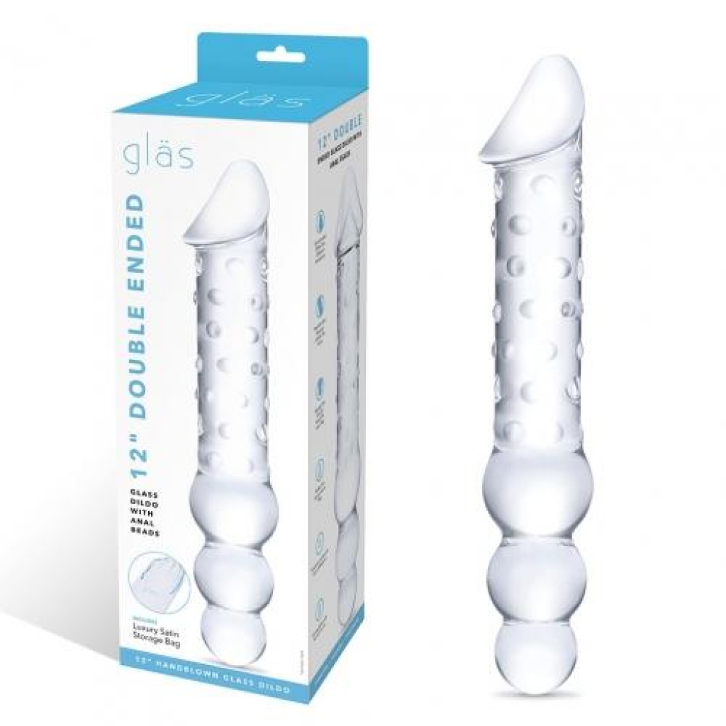 Glas 12-inch Double-Ended Dildo with Anal Beads