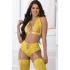 Elegant 3-Piece High Waist Garter Panty Set