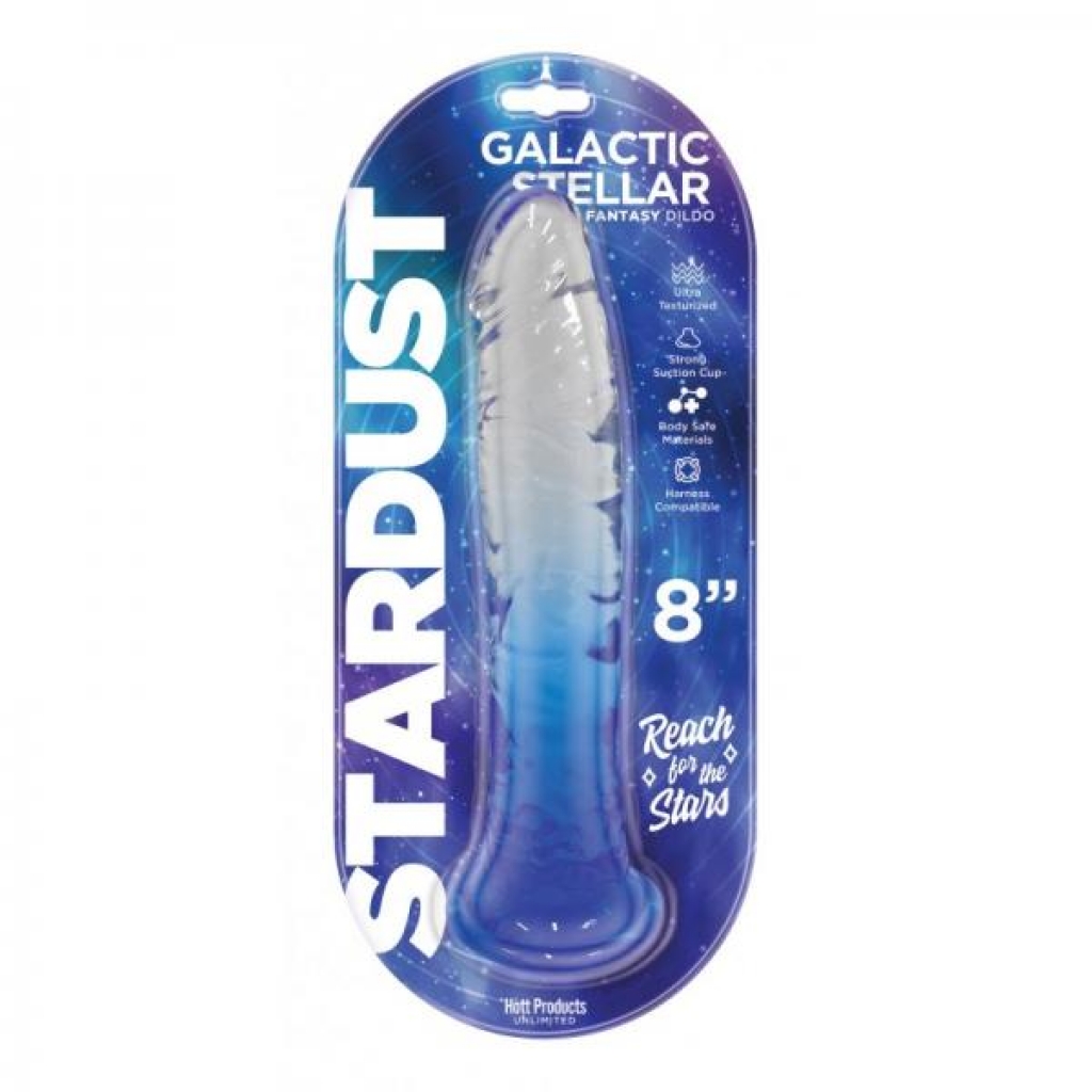 Stardust Galactic Stellar Jelly Dildo 8in Crystal Blue