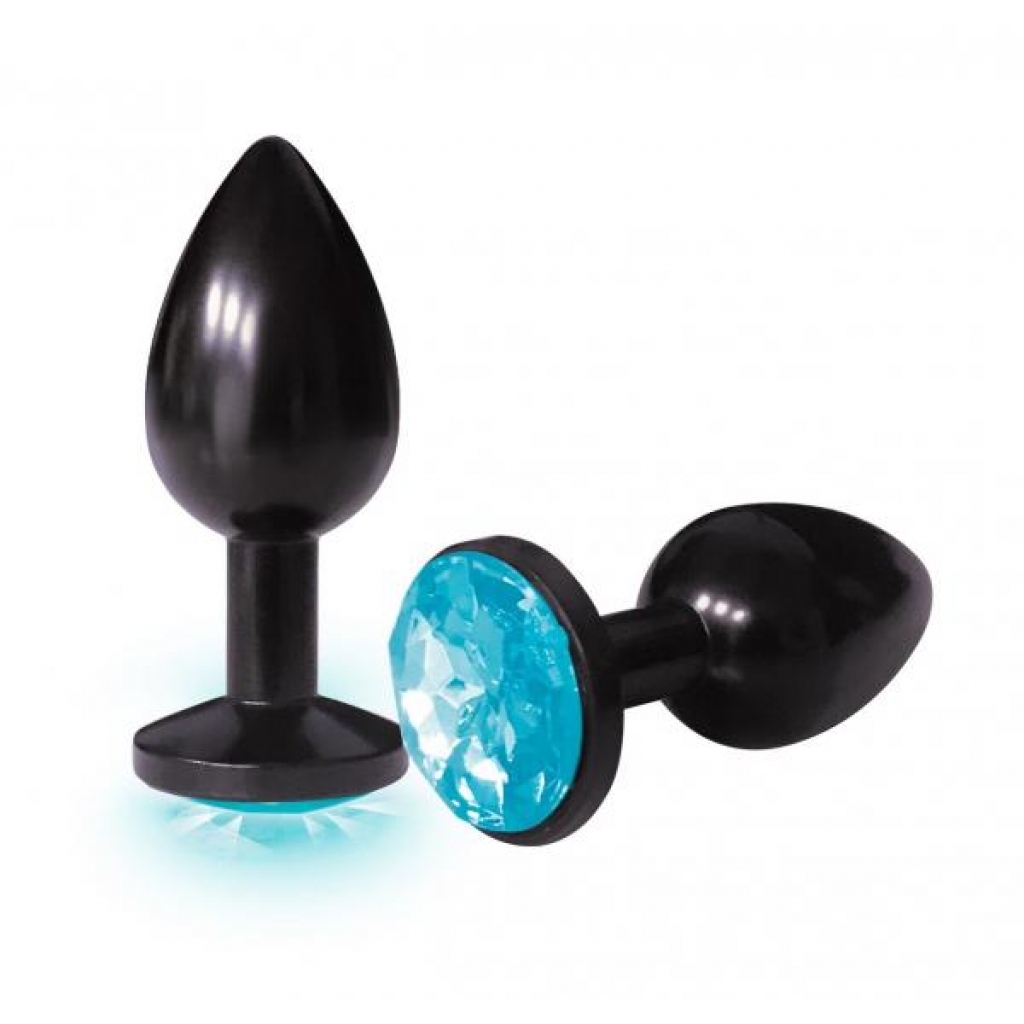 The Silver Starter Anodized Bejeweled Steel Plug - Aqua