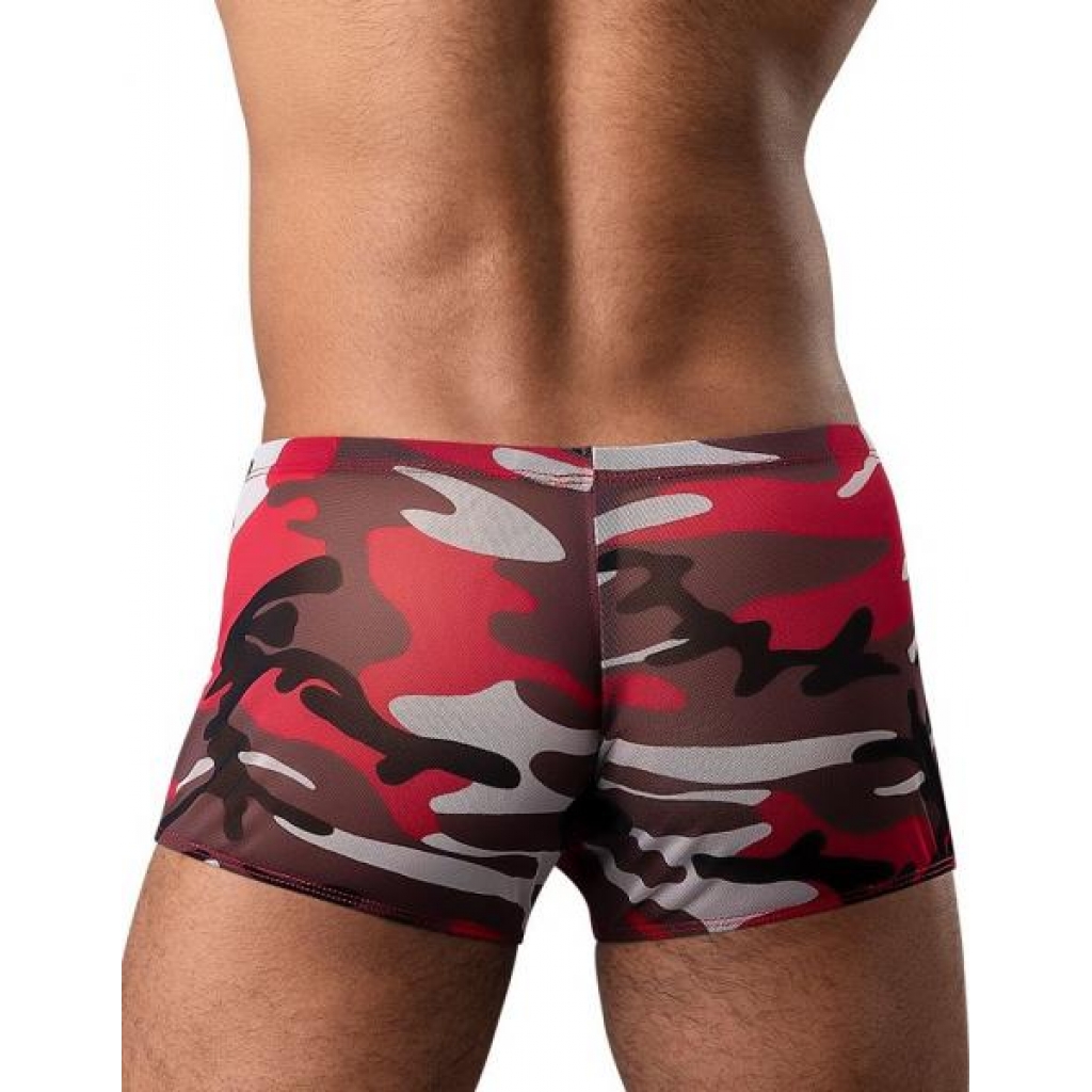 Cumouflage Mini Short Red Large - Male Power Lingerie