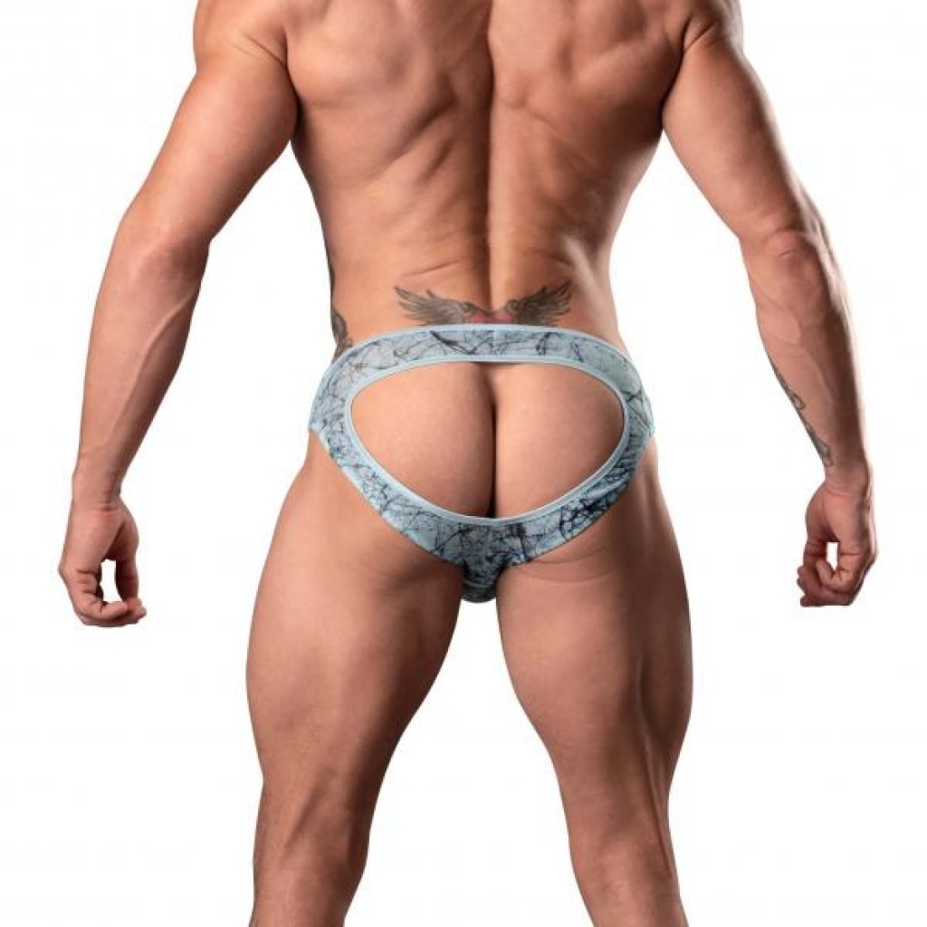 Stylish Marble Mesh Moonshine Jock in Light Blue - L/XL