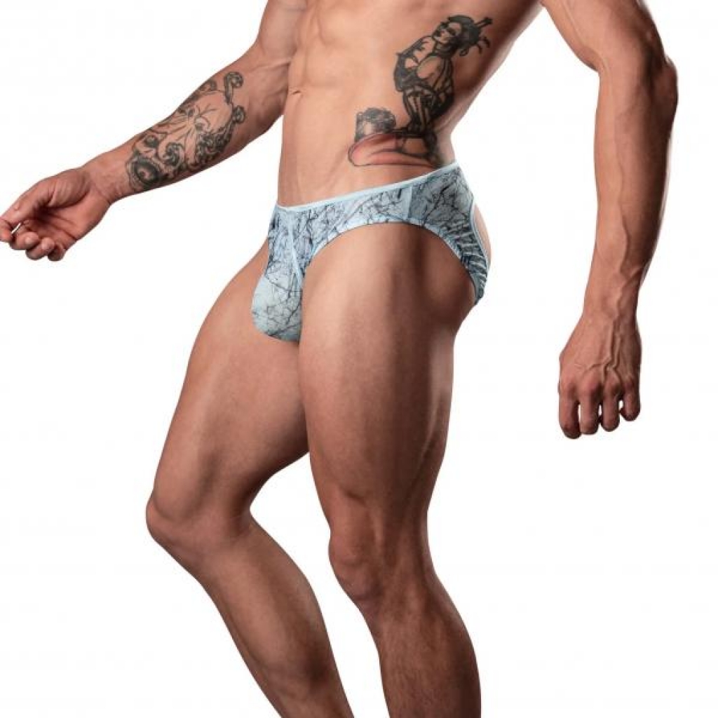 Marble Mesh Mini Moonshine Jock in Light Blue