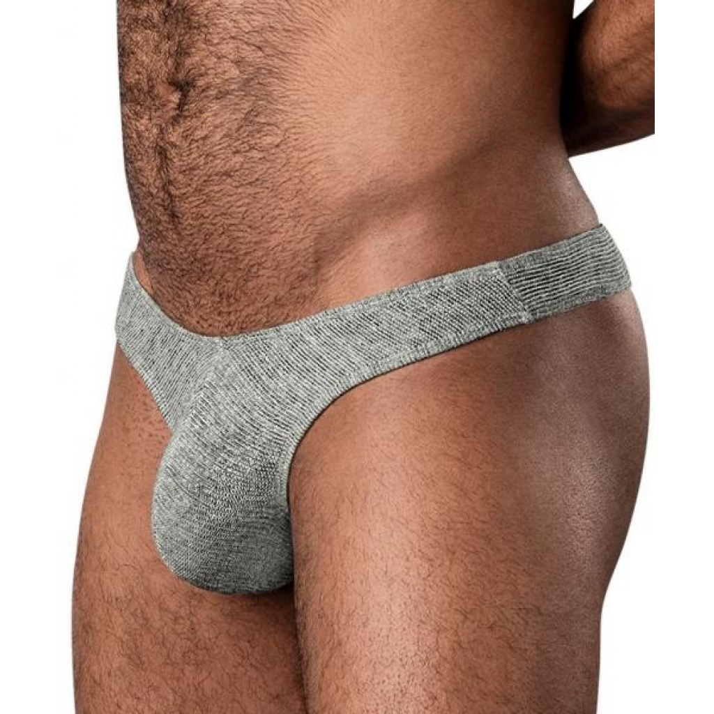 Ribbed & Ready Thong - Grey L/XL