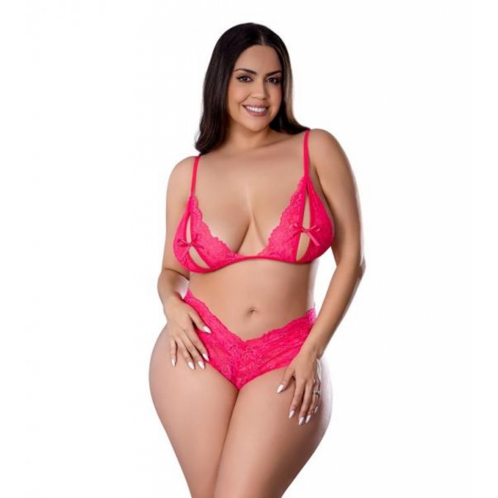 Get It Girl Bralette & Boy Short Pink 2xl - Magic Silk Lingerie