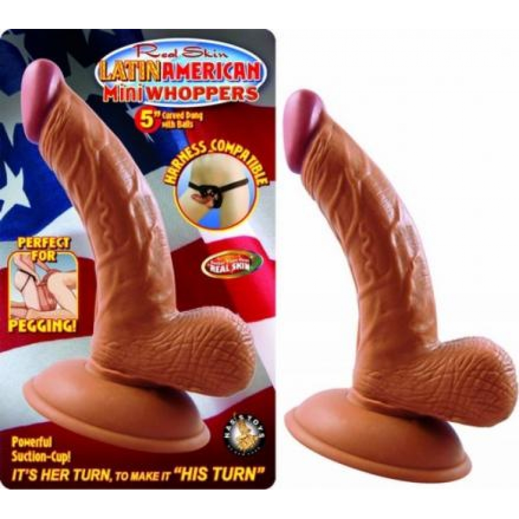 Latin American 5in Curved Dong with Balls - Realistic Toy