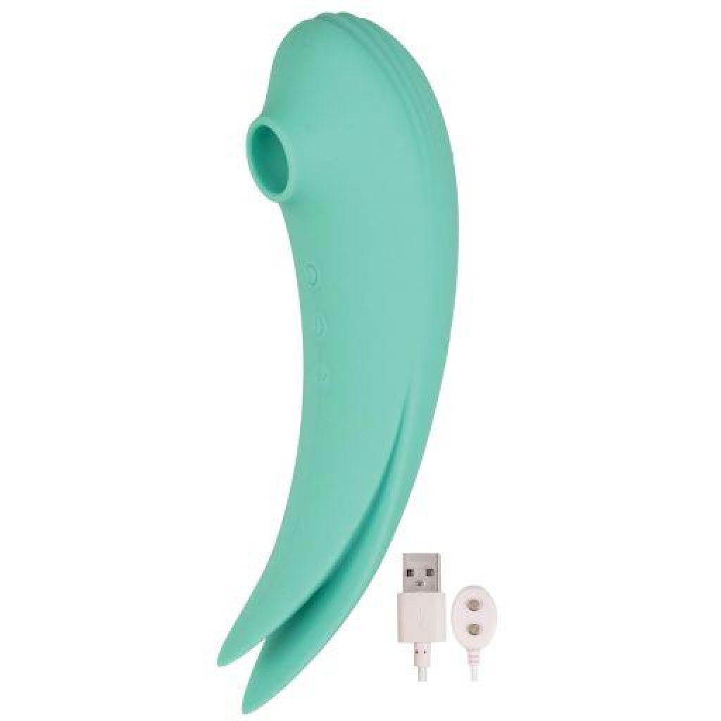 Mystique Vibrating Suction Vibe Aqua - Two-in-One Stimulation