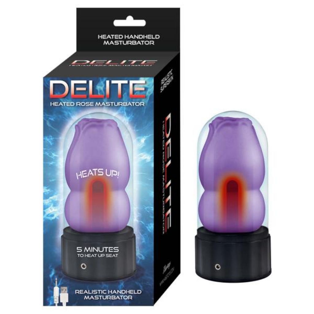 Delite Heated Rose Masturbator - Purple