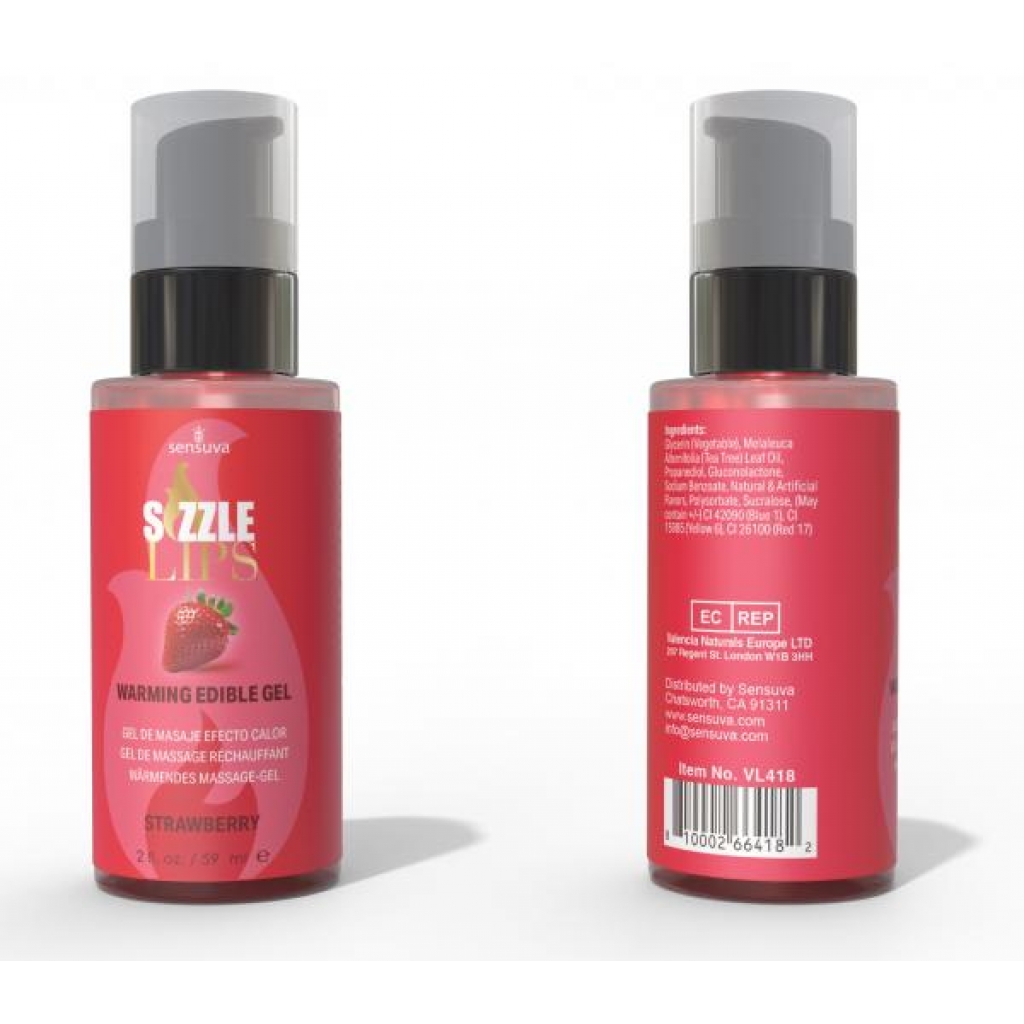 Sizzle Lips Warming Gel - Edible Strawberry Pleasure