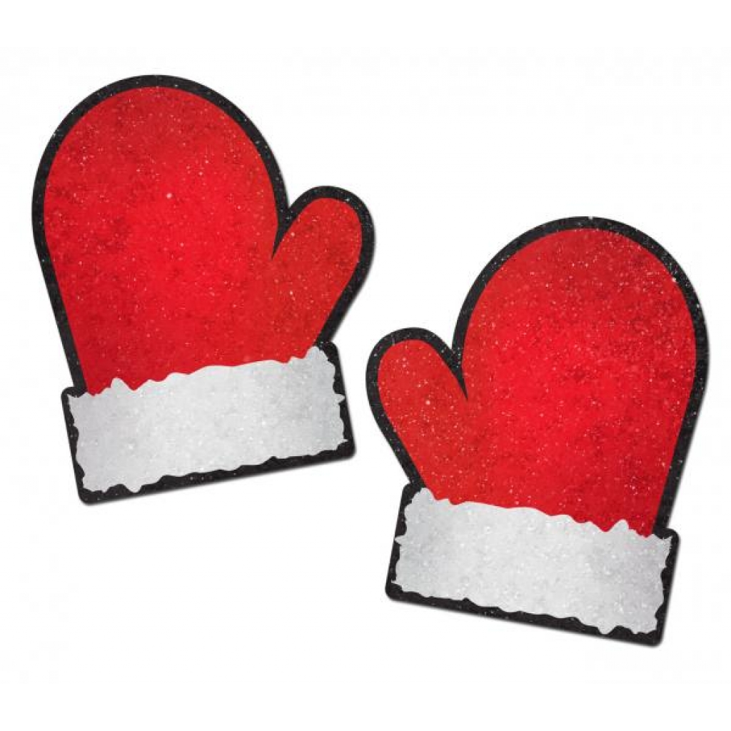 Festive Pastease Santa Mittens - Red and White