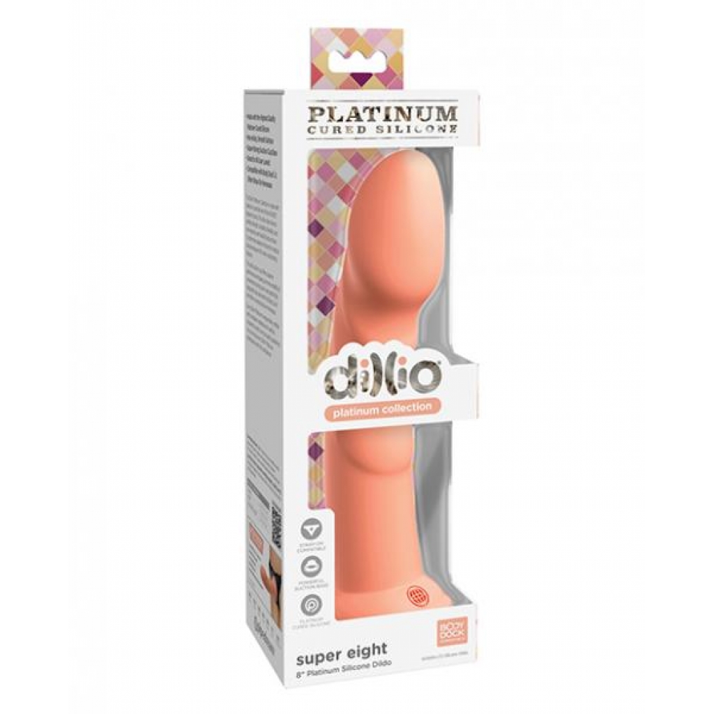 Dillio Platinum Super Eight Dildo - 8 inches Peach