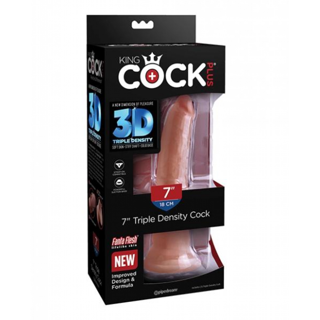 King Cock Plus 7-Inch Triple Density Dildo - Tan