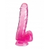 King Cock Clear 6in W/ Balls - Pink