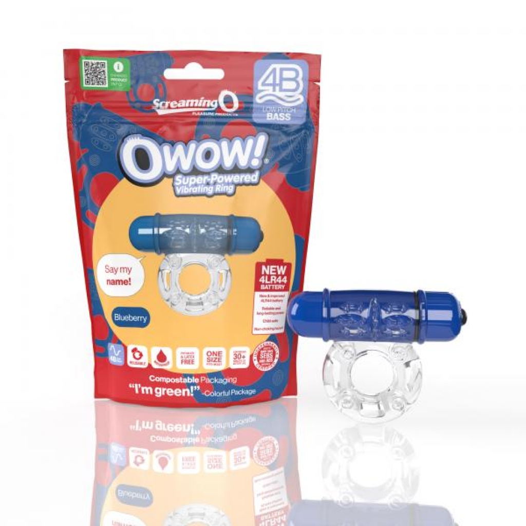 Screaming O 4b Owow Blueberry Vibrating Cock Ring