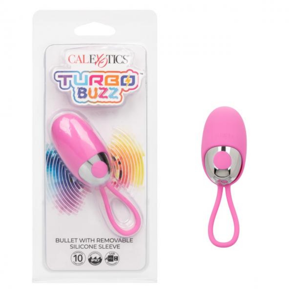 Turbo Buzz Bullet W/ Removable Sleeve - Pink