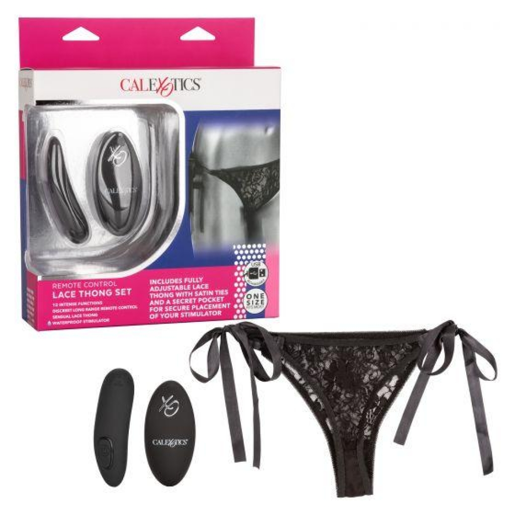 Remote Control Lace Thong Set - One Size Fits Most